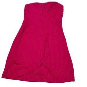 Vans Cherry Strapless Dress Junior XSmall Black Red Polka Dot Flare Midi New